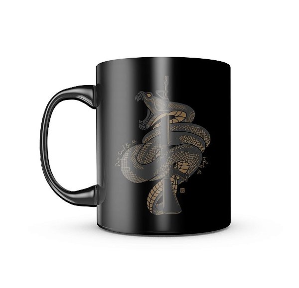 Caneca de Porcelana Dark GUFZ6 Don't Tread On Me Snake Team Six Brasil