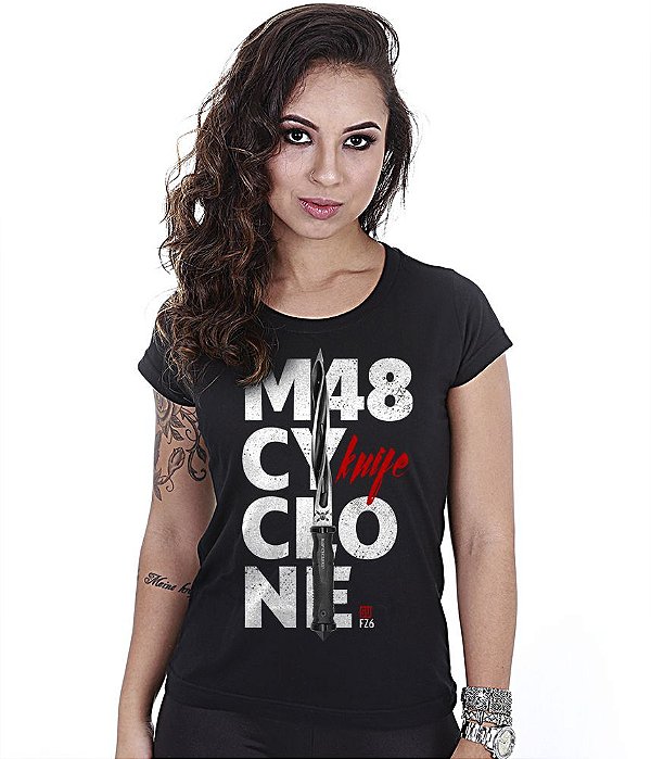 Camiseta Baby Look Feminina GUFZ6 M48 Cyclone Knife Team Six Brasil