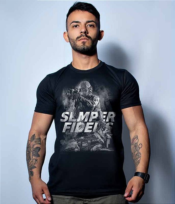 Camiseta Masculina k9 Semper Fidelis Team Six Brasil