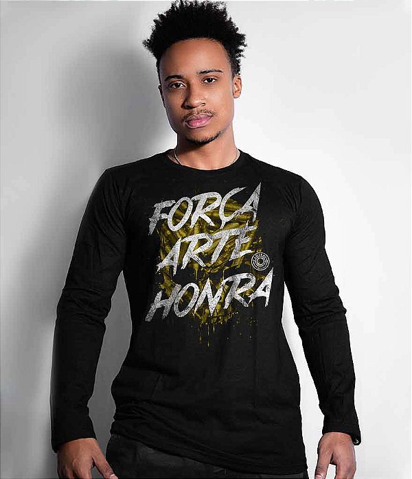 Camiseta Manga Longa Squad T6 Camacho Força Arte Honra Masculina Team Six Brasil