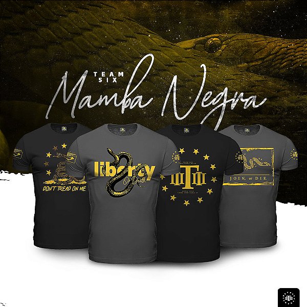 Kit 4 Camisetas Masculinas Liberty Mamba Negra Team Six