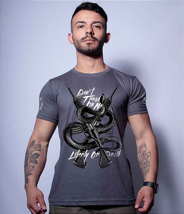 Camiseta Masculina Squad T6 Magnata Don't Tread On Me Liberty Or Death Team Six Brasil
