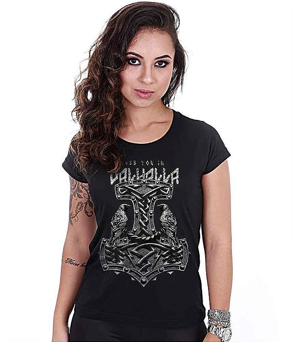 Camiseta Baby Look Feminina Squad T6 Magnata See You In Valhalla Team Six Brasil