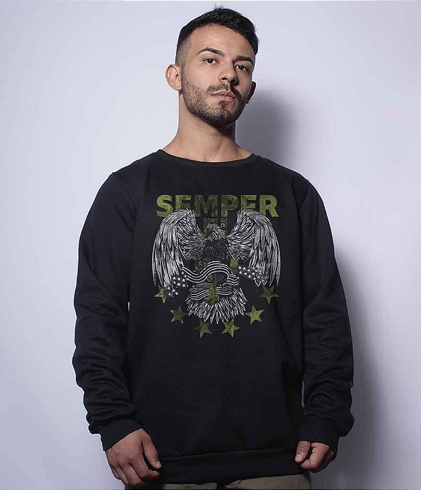 Casaco Básico de Moletom Squad T6 Magnata 556 Semper Fidelis Team Six Brasil