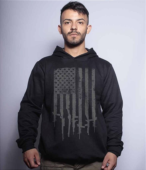 Casaco Militar Com Capuz Squad T6 Magnata 556 EUA Flag Arms Team Six Brasil