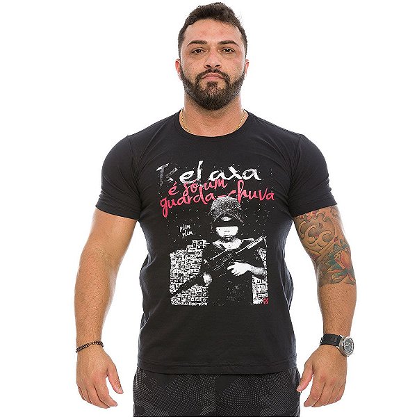 Camiseta Masculina Casual Vidi Vici Relaxa É Só Um Guarda Chuva Plim Plim Team Six Brasil
