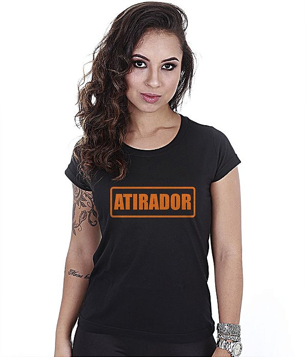 Camiseta Militar Baby Look Feminina CAC Atirador Team Six