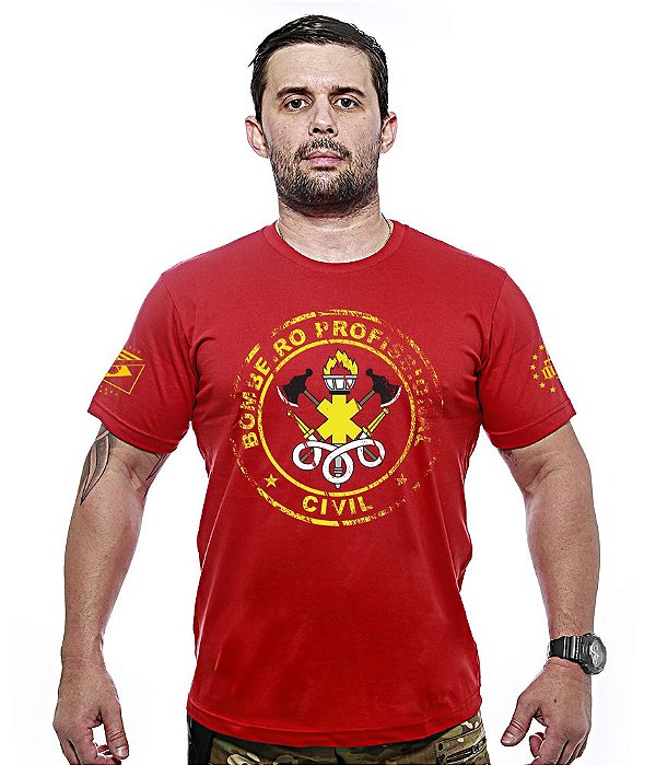 Camiseta Masculina Bombeiro Civil Profissional Team Six Brasil
