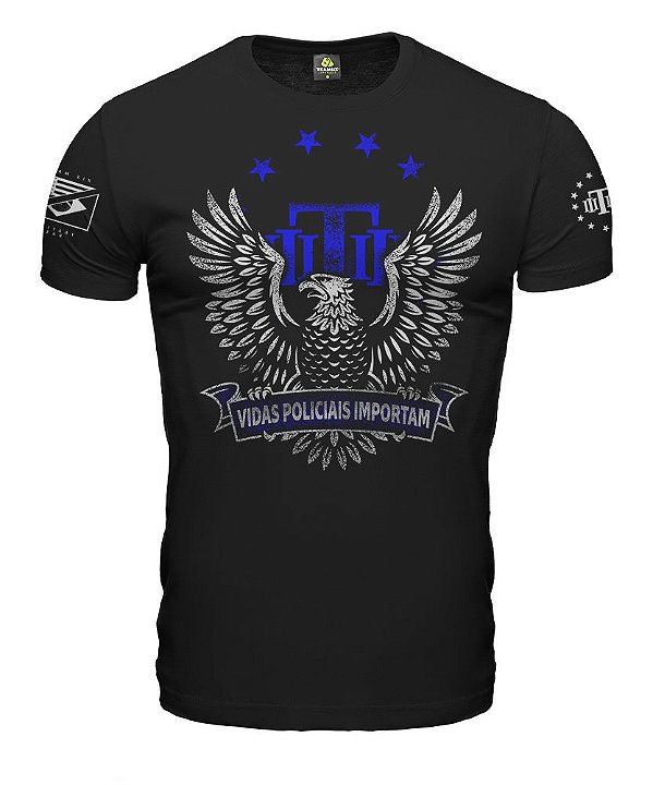 Camiseta Masculina Vidas Policiais Importam Team Six Brasil