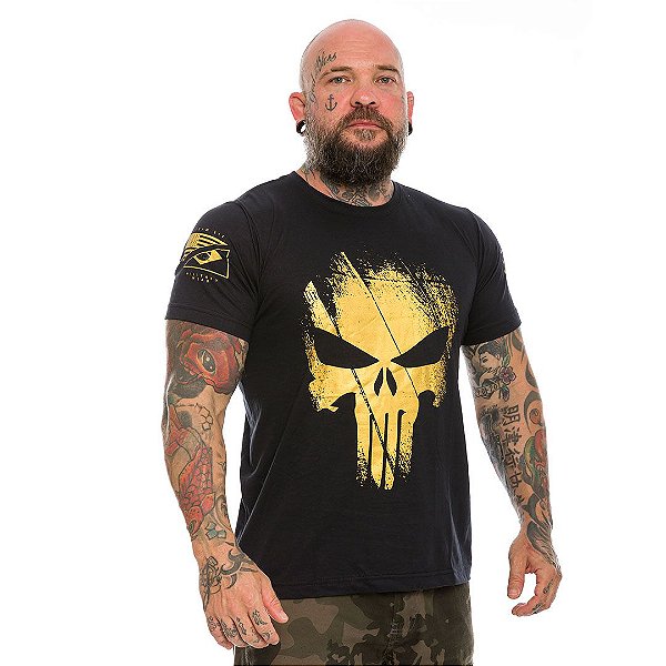 Camiseta Masculina Punisher Original Gold Line Team Six