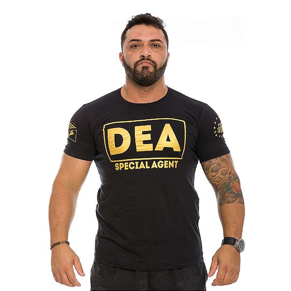 Camiseta Masculina DEA Narcóticos Gold Line Team Six Brasil