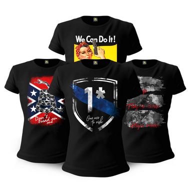 Kit 4 Camisetas Femininas Baby Look Militares Tactical Fritz Badass