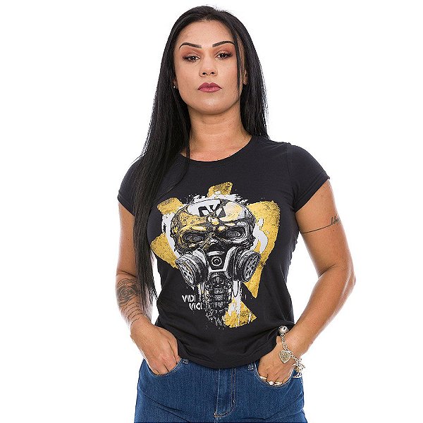 Camiseta Feminina Vidi Vici Pandemia Apocalipse Baby Look Team Six Brasil