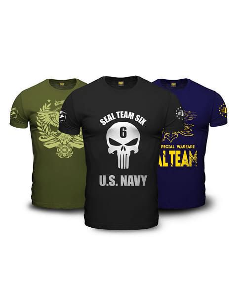 Kit Combat 3 Camisetas Masculinas 100% Algodão Team Six Brasil