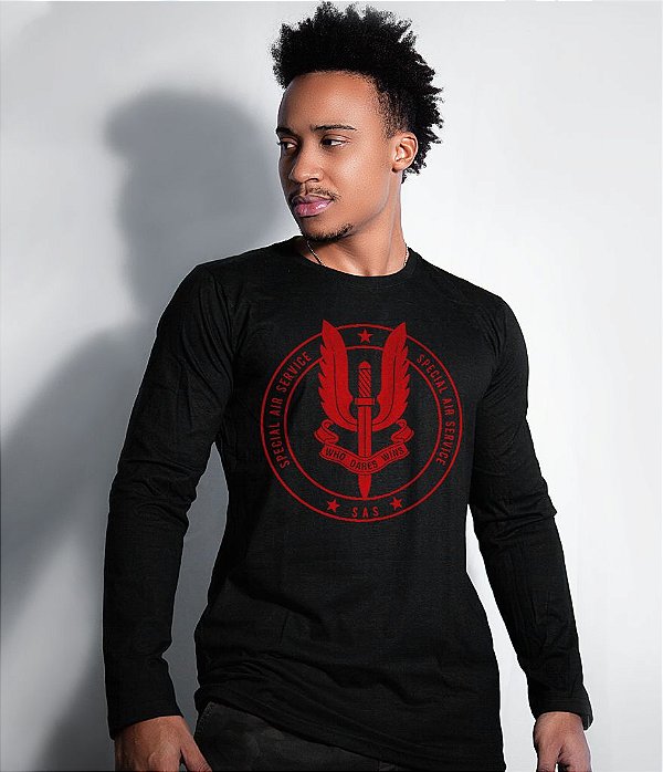 Camiseta Manga Longa SAS Special Air Service Masculina Team Six Brasil