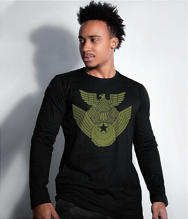 Camiseta Manga Longa JASDF Japan Air Self-Defence Force Masculina Team Six Brasil