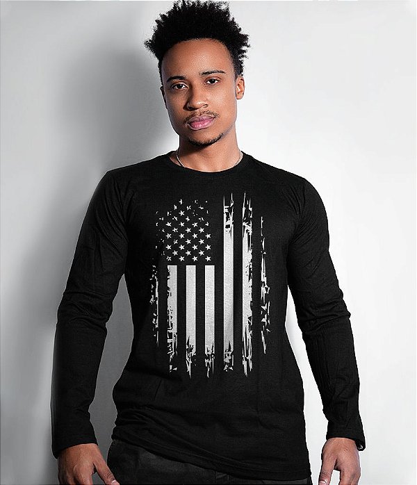 Camiseta Manga Longa EUA Defense Masculina Team Six Brasil