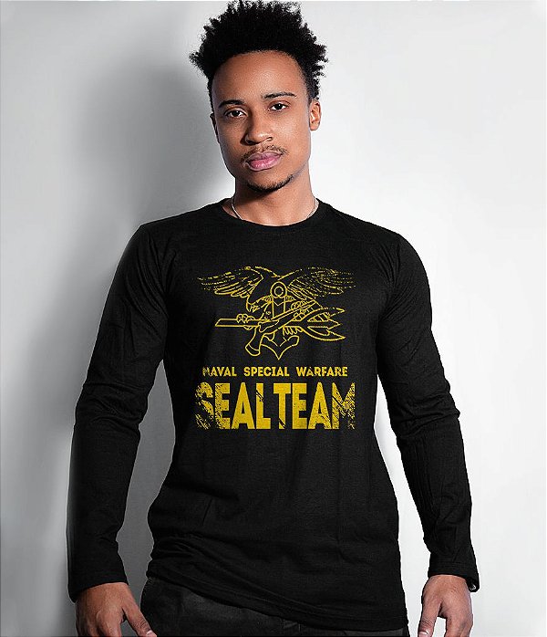 Camiseta Manga Longa Seal Team Navy Seal Masculina