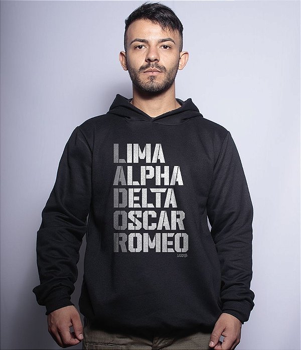 Casaco Militar com Capuz Lador Lima Alpha Delta Oscar Romeo Team Six Brasil