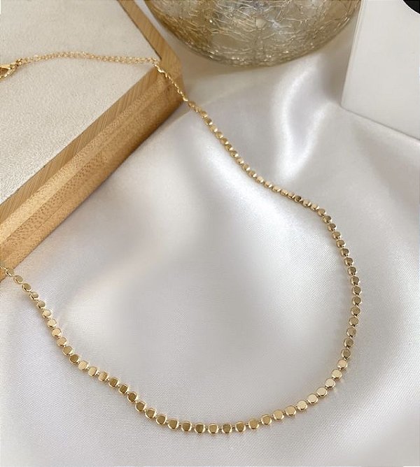 choker SANDRA de bolinha folheada a ouro
