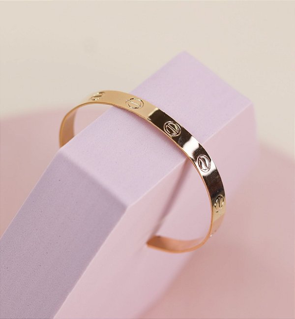 Bracelete VAL folheada inspiração Cartier dourado