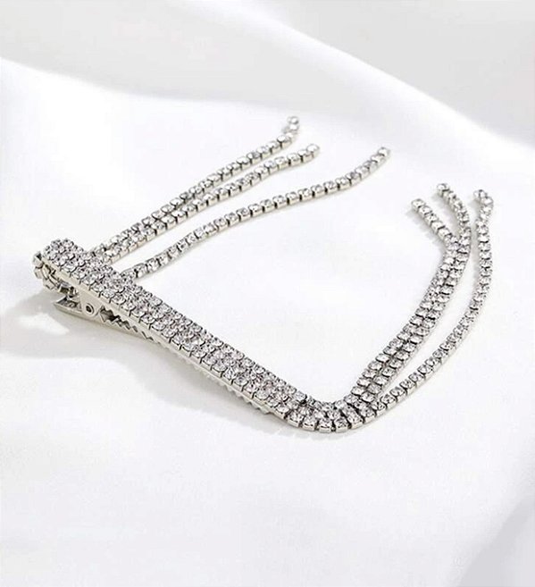 Hair clip ANITA  luxo franja strass