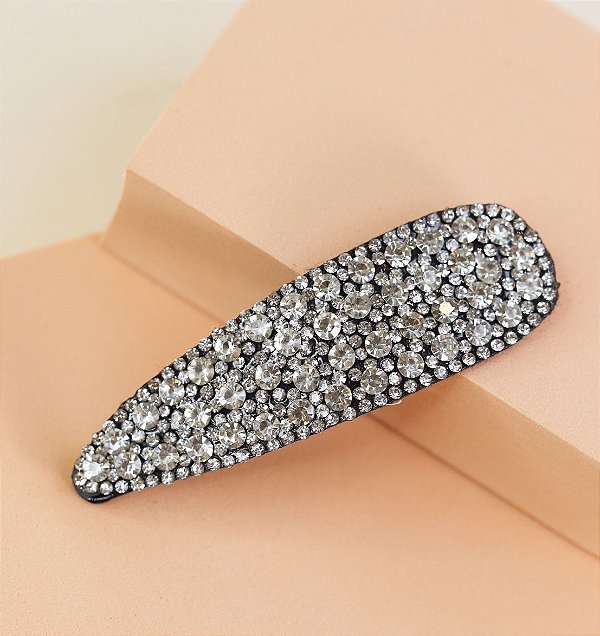 Hair clip MAIARA luxo fashion folha pedraria premium cristal