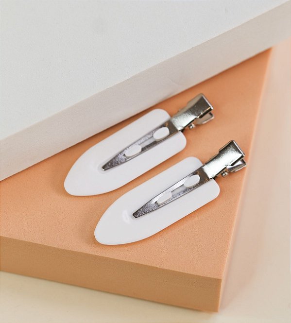 Hair clip MARINA basic branco (par)