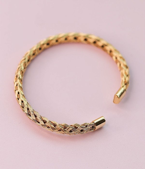 Bracelete ELAINE folheada trançada