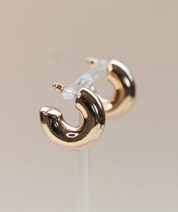 Argola ANDRESSA bijoux tubo dourada P