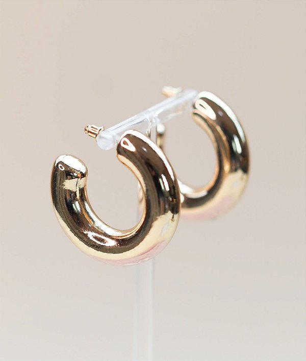 Argola ANDRESSA bijoux tubo dourada M