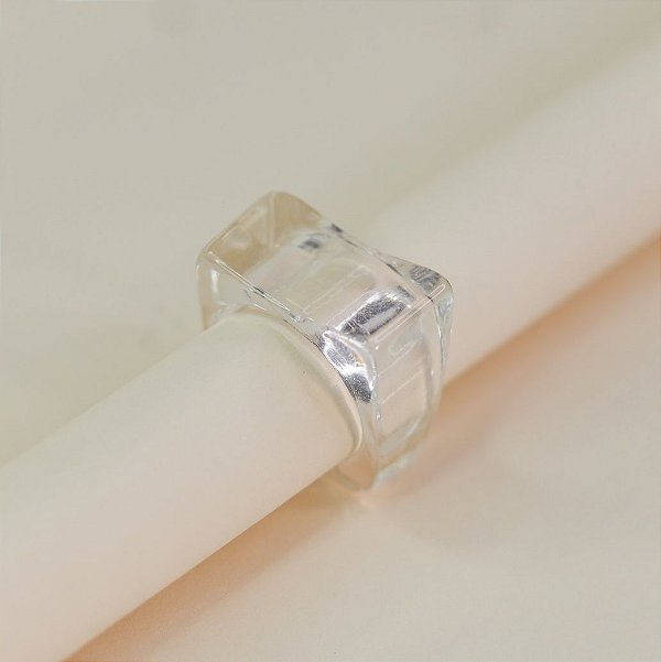 Anel HELENA chunky de acetato irregular cristal