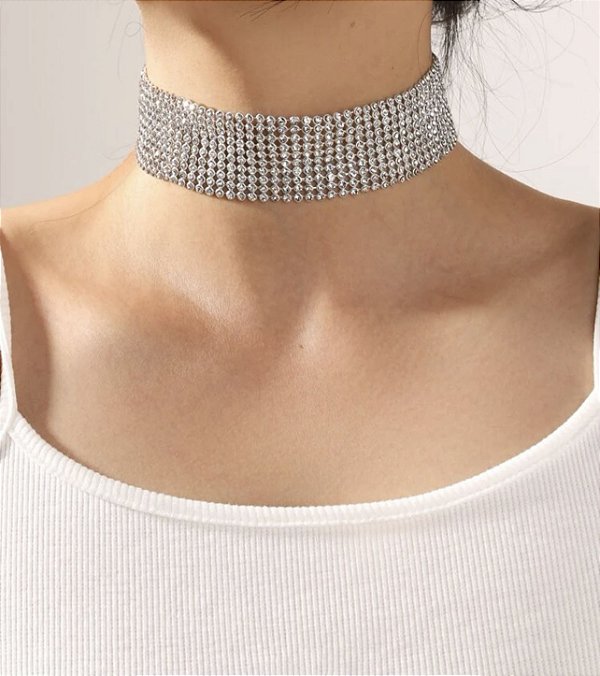 Choker SAFIRA malha strass