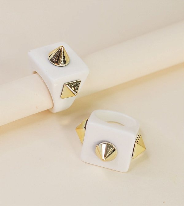 Anel NUBIA G 3 spike branco