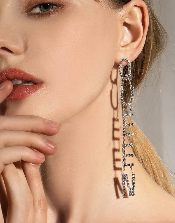 Brinco QUEEN party strass