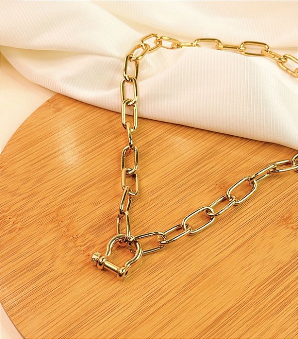 Choker CARLA corrente Folheada A Ouro com verniz italiano