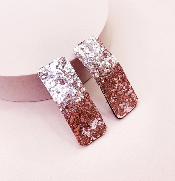 Hair clip mini TATIANA paete rose (par)