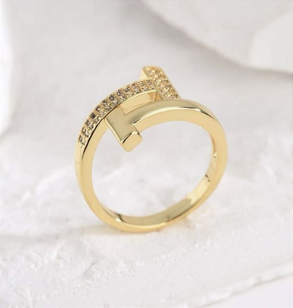 Anel VITORIA inspiração Cartier folheada a ouro