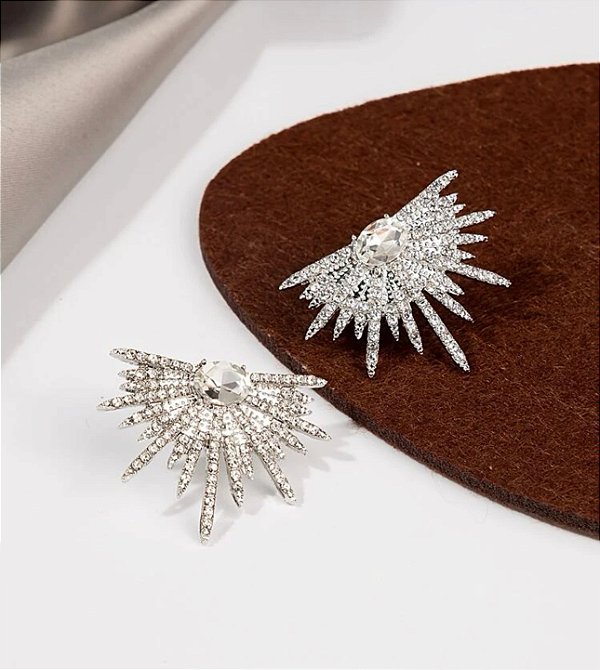 Brinco ANGELINA meio leque strass