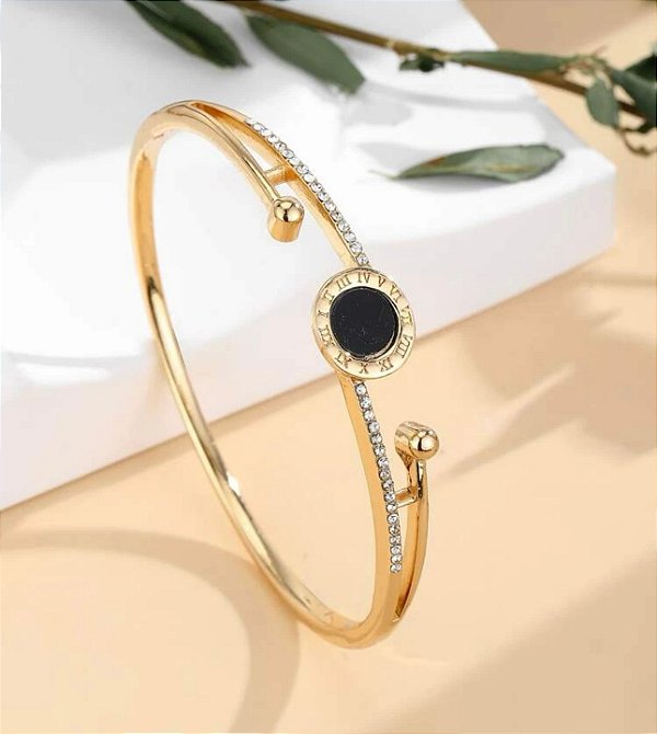 Bracelete SAMANTA inspiração black a folheada a ouro