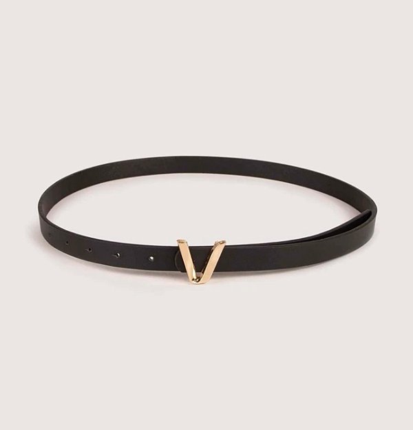 Cinto VIVIAN V couro ecologico preto