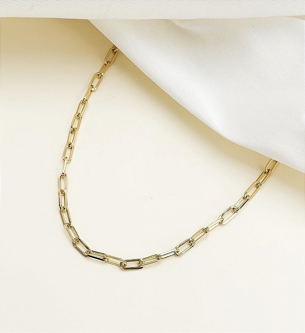 Choker VANESSA Folheada A Ouro Corrente inspiração Cartier