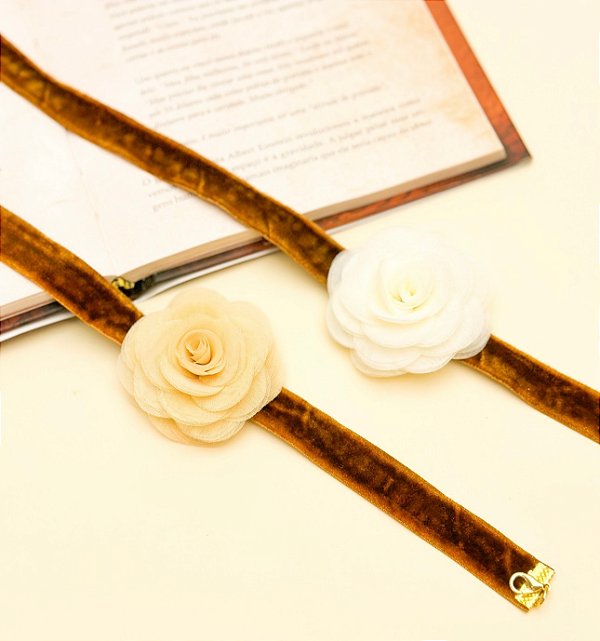 Choker PRISCILA veludo com flor
