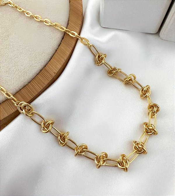 Choker DIANDRA corrente nos premium Folheada A Ouro