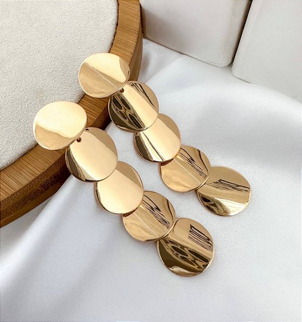 Brinco MONA 5 bolas folheada a ouro