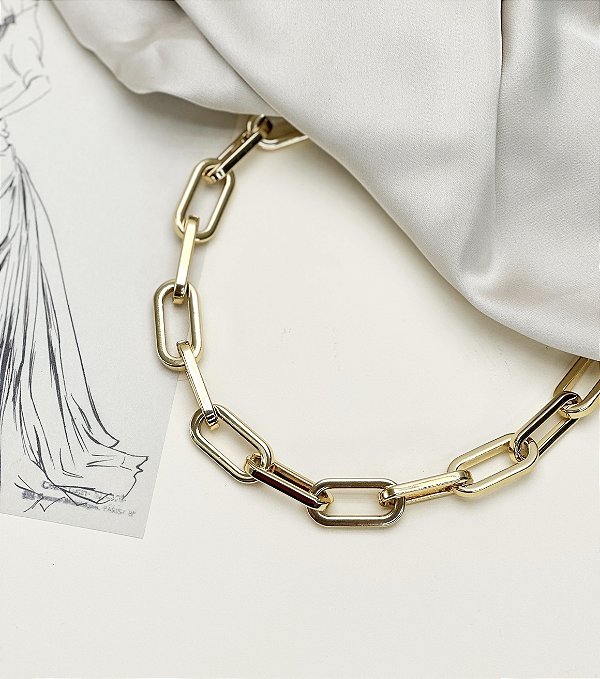 Colar MARILIA max corrente cartier banhada com verniz italiano