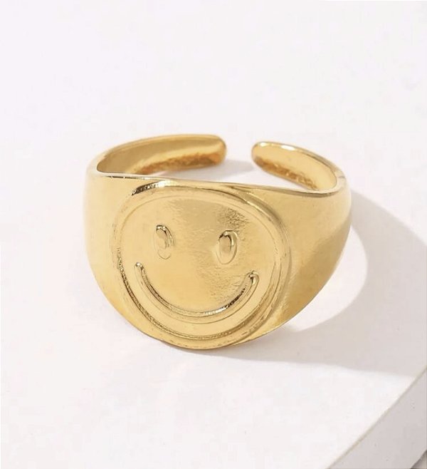 Anel RAISSA mindinho smile folheada a ouro (regulável)