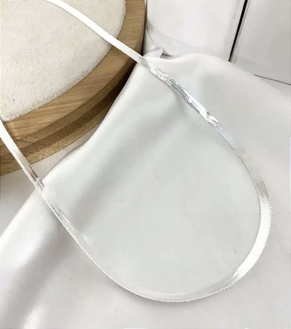 Choker ALEXIA fita laminada folheada a prata