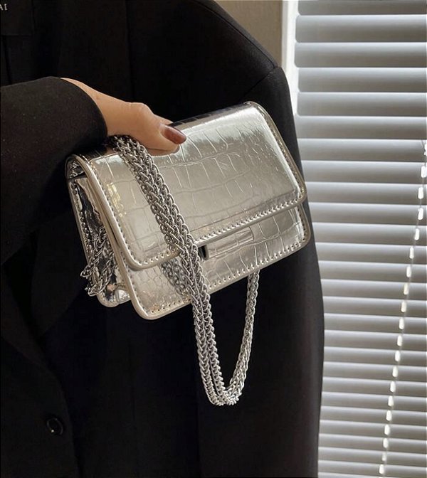 Bag URSULA micro metalizada silver