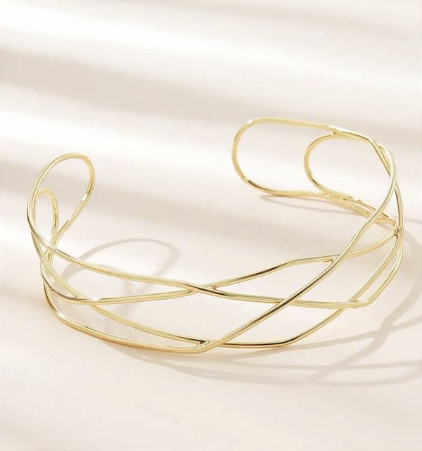 Choker WANDA aro fios folheada a ouro